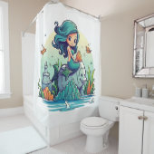 Rideaux De Douche Belle sirène (En situation)