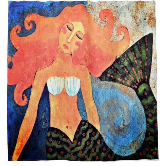 Rideaux De Douche Belle Sirène d'art Abstrait (Devant)