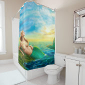 Rideaux De Douche Belle sirène d'imaginaire de princesse au coucher (En situation)