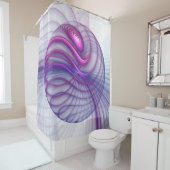 Rideaux De Douche Belle Swing Moderne Art Fractal Abstrait Rose (En situation)