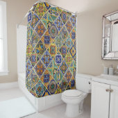 Rideaux De Douche Belle tuile de Boho Talavera (En situation)