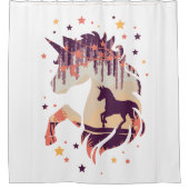 Rideaux De Douche Belle Unicorne Elegant Stars Imaginaire (Devant)