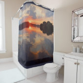 Rideaux De Douche Belle Vue Lac Paysage Paysage Art (En situation)