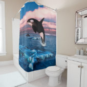 Rideaux De Douche Belles Baleines Tueuses Dans L'Océan Arctique (En situation)