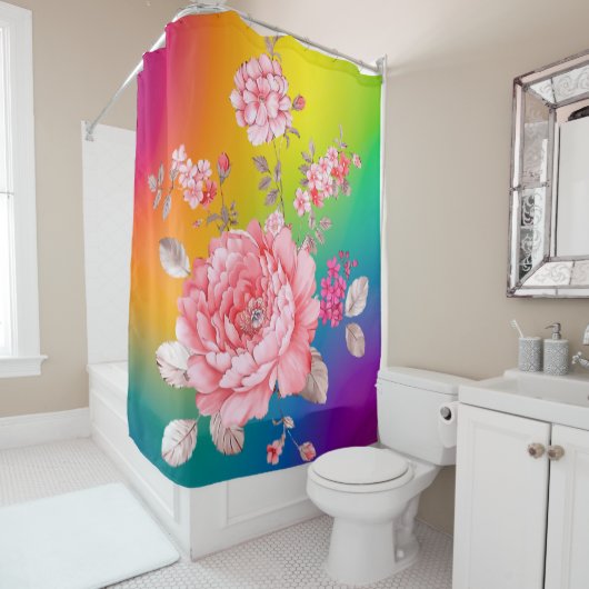 Rideaux De Douche Belles fleurs (En situation)