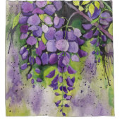 Rideaux De Douche Belles Fleurs De Wisteria En Aquarelle (Devant)