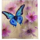 Rideaux De Douche Belles fleurs et papillon (Devant)