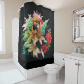 Rideaux De Douche Belles Fleurs Jeter Oreiller (En situation)