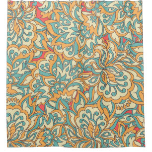 Rideaux De Douche belles fleurs sans couture motif. floral vintage