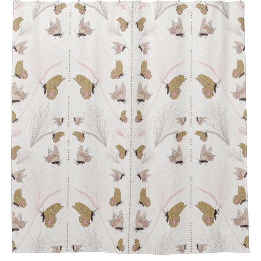Rideaux De Douche Belles papillons d'or (Devant)