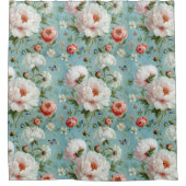 Rideaux De Douche Belles pivoines blanches et rouges (Devant)