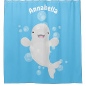 Rideaux De Douche Béluga mignon bulles dessin de dessin animé (Devant)