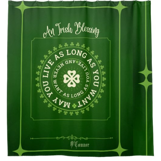 Rideaux De Douche Bénédiction irlandaise | Que vous viviez aussi lon (Devant)