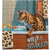 Rideaux De Douche Bengale Chat Sloppy Sleepy mignonne drôle (Devant)