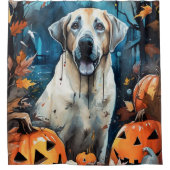 Rideaux De Douche Berger Anatolien D'Halloween Avec Peur Citrouille (Devant)