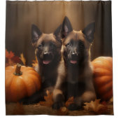 Rideaux De Douche Berger belge Chiot Automne Citrouille de plaisir (Devant)