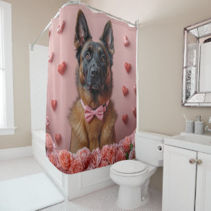 Rideaux De Douche Berger Malinois belge avec des Roses - Saint-Valen