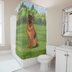 Rideaux De Douche Berger rouge et noir allemand GSD
