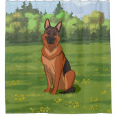 Rideaux De Douche Berger rouge et noir allemand GSD (Devant)