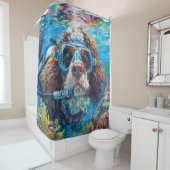Rideaux De Douche Bernedoodle Chien Plongée sous-marine plongée (En situation)