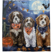 Rideaux De Douche Bernedoodle Halloween Éffrayant (Devant)