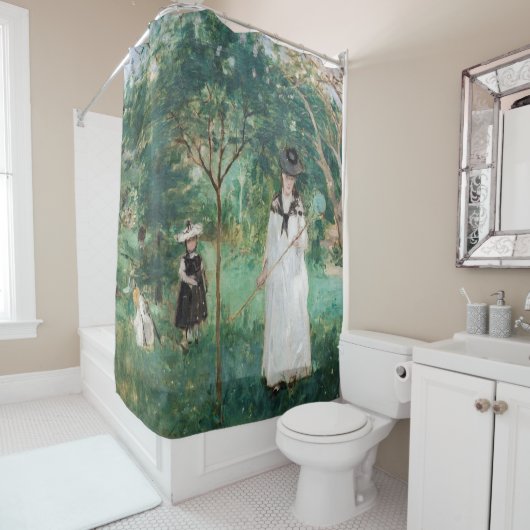 Rideaux De Douche Berthe Morisot - La chasse aux papillons (En situation)