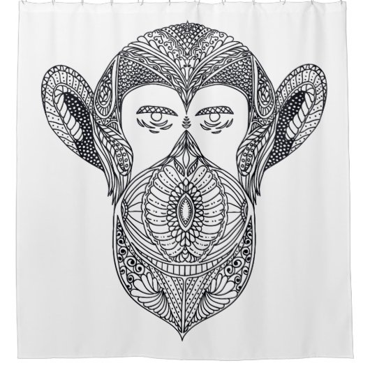 Rideaux De Douche Bête sauvage du griffonnage de forêt (Devant)