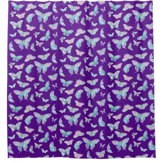 Rideaux De Douche Beurre d'Iridescente sur violet (Devant)