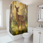 Rideaux De Douche Biche et faon (En situation)