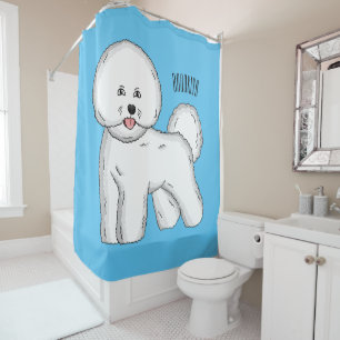 Rideaux De Douche Bichon frise dog dessin animé