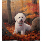 Rideaux De Douche Bichon Frise en automne Feuilles automne Inspire (Devant)