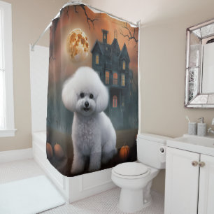 Rideaux De Douche Bichon Frise Halloween effroi