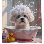 Rideaux De Douche Bichon Frise Sloppy Sleepy mignonne drôle (Devant)