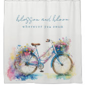 Rideaux De Douche Bicyclette fleurie rétro - Blossom et Bloom (Devant)