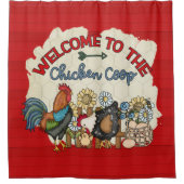 Rideaux De Douche Bienvenue à la cocotte de poulet Country mignon (Devant)