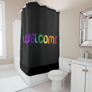 Rideaux De Douche Bienvenue drapeau arc-en-ciel LGBT