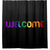Rideaux De Douche Bienvenue drapeau arc-en-ciel LGBT (Devant)