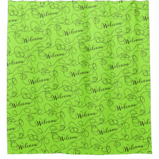 Rideaux De Douche BIENVENUE noir sans couture motif avec LIGNES
