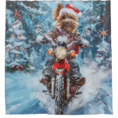 Rideaux De Douche Biewer Terrier Chien équitation Moto Noël (Devant)