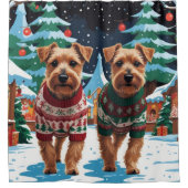 Rideaux De Douche Biewer Terrier Dogs Christmas Snow Holiday (Devant)