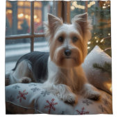 Rideaux De Douche Biewer Terrier With Christmas Lights Holiday (Devant)