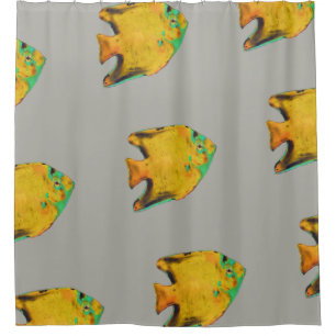 Rideaux De Douche big yellow fish tropical