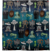 Rideaux De Douche Bigfoot, OVNI, Aliens et autres cryptes (Devant)