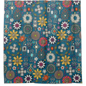 Rideaux De Douche bijou boho trésors paon bleu (Devant)