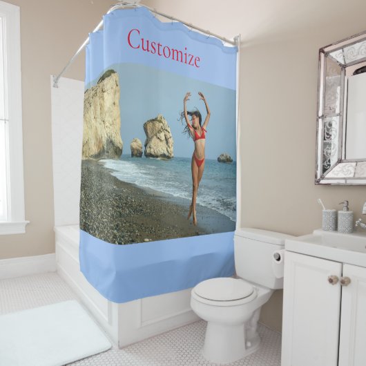 Rideaux De Douche Bikini Model Dancing Thunder_Cove (En situation)