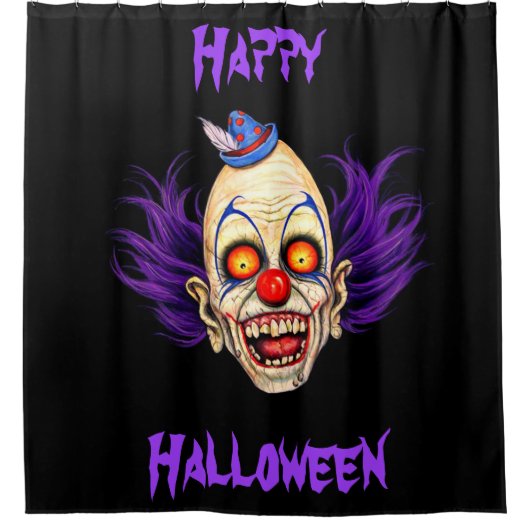 Rideaux De Douche Bimbe Le Clown Effrayant ( Halloween Heureux ) (Devant)
