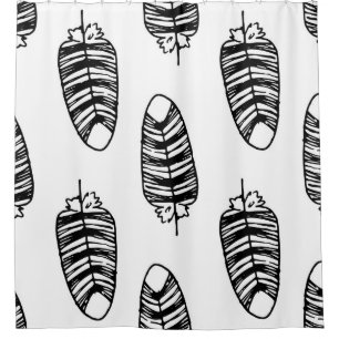 Rideaux De Douche Bird striped feather pattern. Seamless pattern of