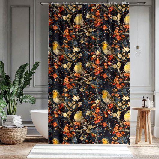 Rideaux De Douche Birds & Blooms Curtain Autumn Gift for Their Home