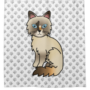 Rideaux De Douche Birman écaille de tortue / Ragdoll Chat & Pattes