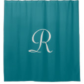 Rideaux De Douche Biscay Bay Tendance Bleu Blanc Monogramme (Devant)